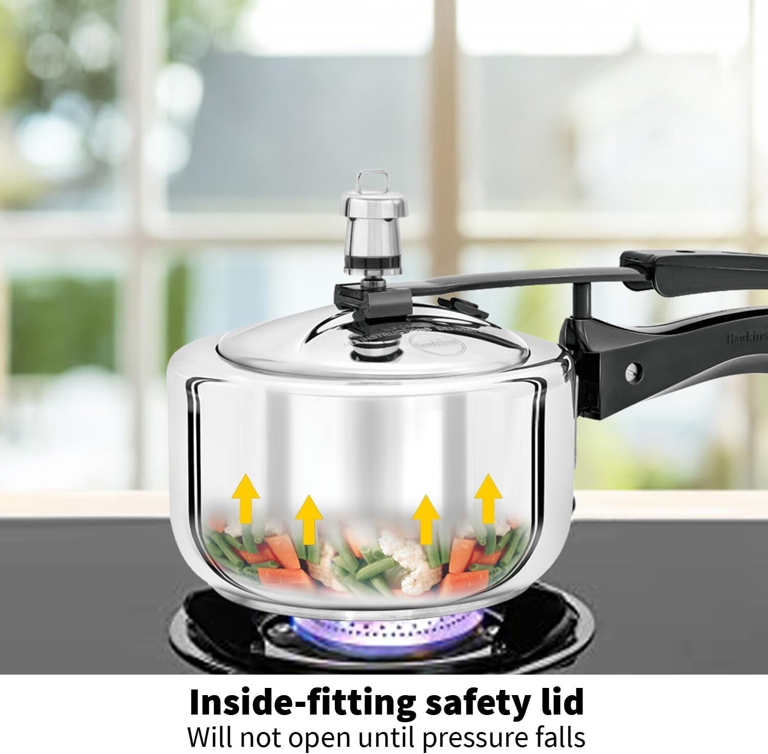 Hawkins Stainless Steel Pressure Cooker, 1.5 Litre Capacity  Free Shipping